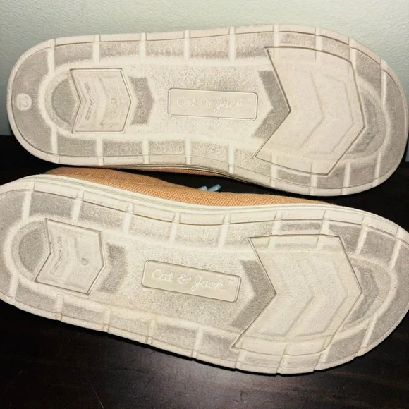 Kids Tan Boat Shoes with Blue Accents - Picture 6 of 6